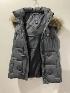 Gap フード付きダウンベスト グレー XXS