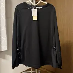 マックハウス☆新品 ブラウス ブラック ドローコード付き
