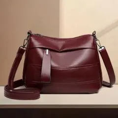 残り1点⚠️ZARAジャンル海外ブランド 上品ボルドーショルダーバッグ 大容量