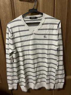 BURBERRY BLACK LABEL ストライプ Vネックセーター サイズ2