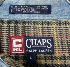 古着90s ‘ チャップスラルフローレンチェック柄ボードシャツ L