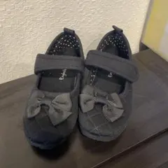 新品未使用　リボン付きフォーマルシューズ 黒18.0cm ベビー　キッズ