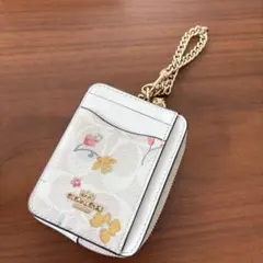 【❀hana❀ 様専用】COACH 花柄パスケース IDカード窓付き