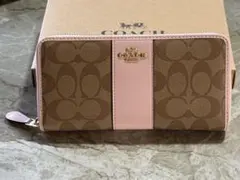 COACH 長財布 ブラウン ピンク