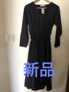 新品❗️ earth 紺色　レディース ロングワンピース　フリーサイズ