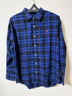 U.S. POLO ASSN. 青黒チェック 長袖シャツ L