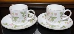 ウェッジウッド　ワイルドストロベリー　コーヒーカップ＆ソーサー　2客セット‼️