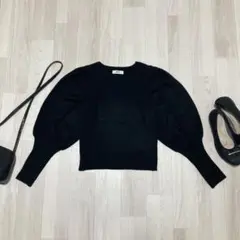 WEGO ブラック ポワン袖 ニット Mサイズ 美品