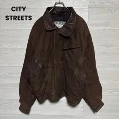 90s CITY STREETS 本革 肉厚中綿 レザージャケット フライト