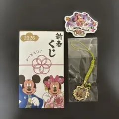 2026年 新春くじストラップ　シール付き　チップ&デール　ディズニーストア