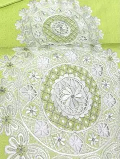 手刺繍 銀通し 九寸名古屋帯 未使用品 銀糸 正絹 Q203