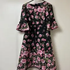 【M'S GRACY】 ワンピース 膝丈 七分袖 花柄 ウエストリボン ピンク 2026年最新】M'S GRACY 柄：花柄 レディース 長袖・七分袖ひざ丈