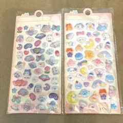 3Dシール　2枚セット　ぷくぷく　かわいい　立体シール　ボンボンドロップ風シール