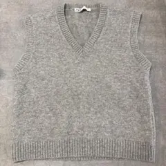 ZARA ザラ グレー Vネック ニットベスト M