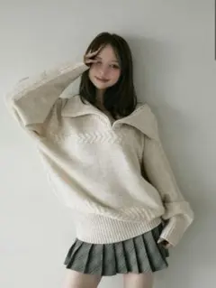 ANDMARY レイヤードニット シャツ ブラック Fサイズ - メルカリ