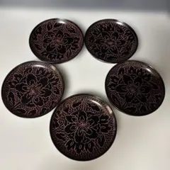 越前塗 沈朱 牡丹彫 漆塗 菓子器 - メルカリ
