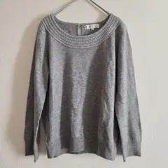 組曲　アンゴラ混　薄手ニット　Size2　グレー　ラメ
