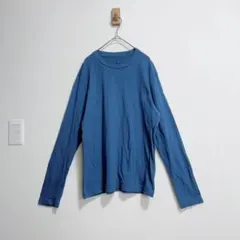 無印良品　ロンT カットソー　青　長袖　無地　シンプル