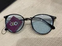 ラウンド型 ブラックサングラス