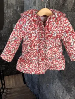 花柄中綿フリルコート　90