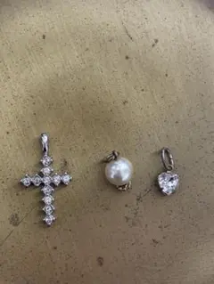 ノジェス　ネックレス　チャーム　シルバー クロス パール チャームセット