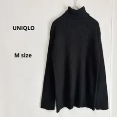 UNIQLO ユニクロ　タートルネックリブニット　M ブラック　長袖