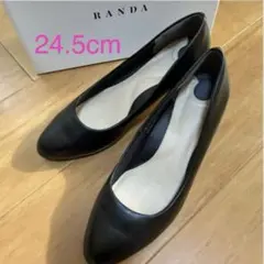RANDA パンプス　24.5cm ブラックスムース