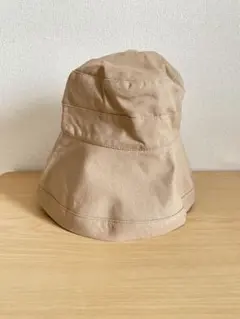 つば広ハット バケットハット ベージュ　日焼け予防