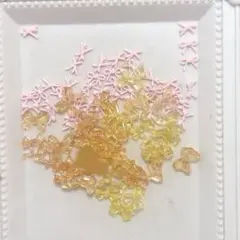 【今だけ価格】【残り1点】ネイルパーツ　ピンク　クリア　リボン　黄　オレンジ夏