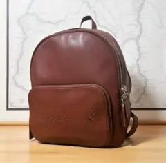 希少　アニエスベー　ミニリュック　パンチングロゴ　レディース　ブラウン系　レザー