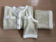 ニットカーディガン＆スカートセットアップ