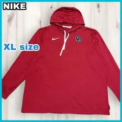 US古着 ナイキ NIKE フード付きカットソー ロンT 薄手パーカー カレッジ