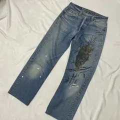 【USA製】Levi’s 501 タイガー ペイントアートデニム リメイク