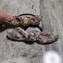 リボン型ヘアゴム 2個セット　インド刺繍リボン