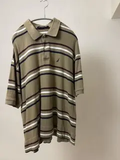 NAUTICA ボーダー ポロシャツ Lサイズ