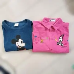ミッキーマウス Tシャツ & スヌーピー シャツ 120