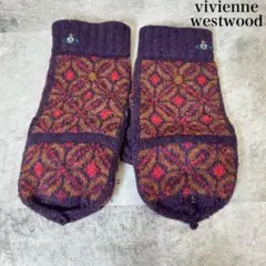 Vivienne Westwood　手袋　2way ミトン　総柄　紫 RG208のサムネイル