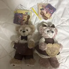 ダッフィー シェリーメイ　ぬいぐるみバッチ　バレンタイン　タグ付き