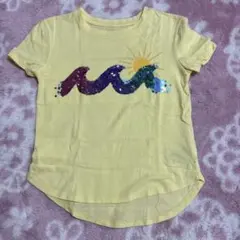GAP KIDS イエロー 波型スパンコール Tシャツ　Sサイズ　120cm
