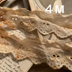 1点のみ☆ ジャンクジャーナル素材☆錆染めヴィンテージcottonレースE