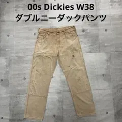 00s Dickies ダブルニー ダックパンツ W38 ベージュ ペンキ ボロ