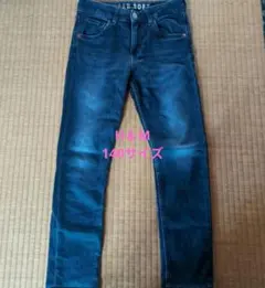 H＆Mダークブルー ジーンズ スキニーフィット 140サイズ⑧