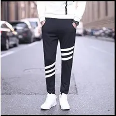 【売れてます!!】3ライン スリム スウェットパンツ ジャージ ロング パンツ