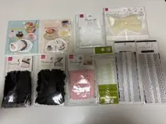 ハンドメイド素材セット レース シール リボン フレークシール 2点 まとめ売り