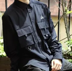 美品 NIKE ACG デバステーション トレイル 長袖シャツ XXL ネイビー 美品】 NIKE ACG デバステーション トレイル 長袖シャツ Mネイビー