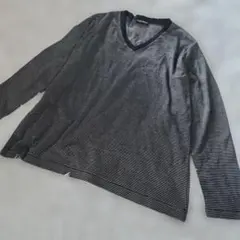 フェスタルバンケット ロンT Vネック XL LL ボーダー メンズ 長袖