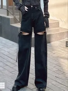 GRL グレイル 2Wayスリットデニムパンツ［Cu453］Sサイズ