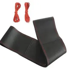 ハンドルカバー 編み込み式 本革 Ｓサイズ ステアリングカバー 通気性よし手縫い