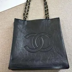 希少 VINTAGE CHANEL ココマーク トートバッグ ブラック タッセル 