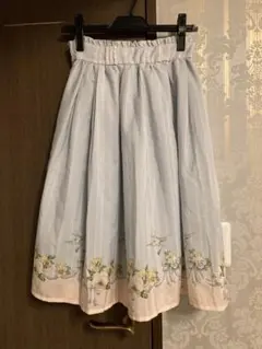 axes femme POETIQUE フレアスカート　フラワー　水色　Mのサムネイル
